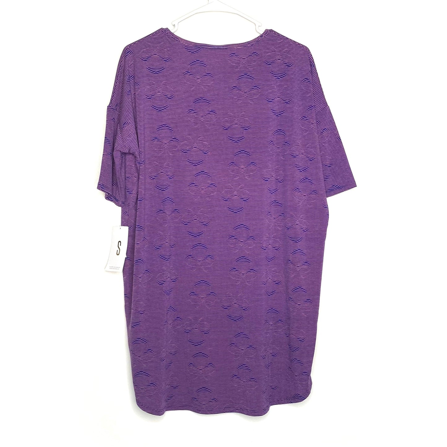 LuLaRoe Womens Size S Irma Purple Striped/Graphic T-Shirt Hidden Minnie S/s NWT