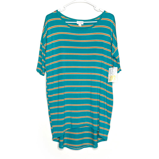 LuLaRoe | Striped Irma S/s Tunic Top | Color: Green/Multicolor | Size: XXS | NWT