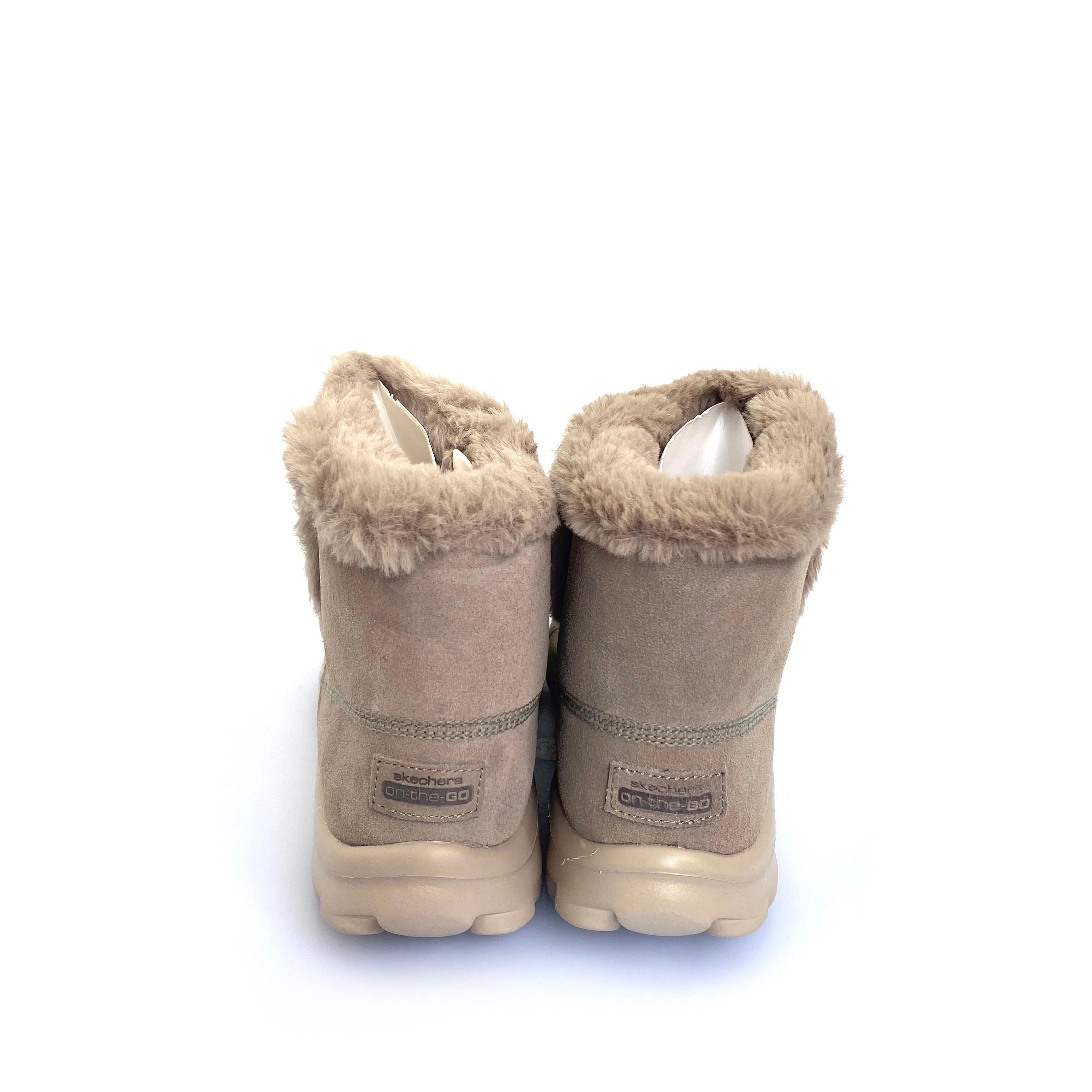 Skechers gowalk suede store faux fur boots