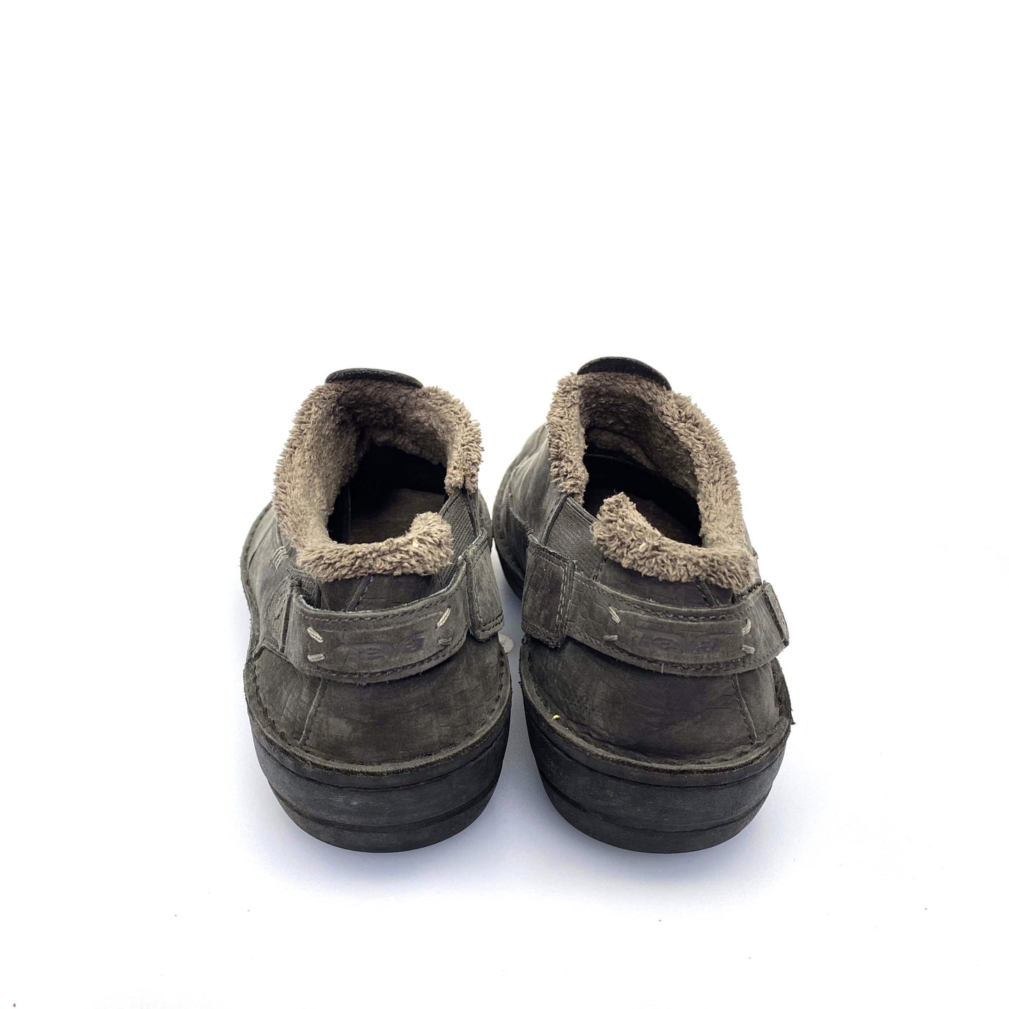 Teva Womens 8.5 Beluga Kiru Gray Nubuck Lined Mocs Shoes Spider Soles