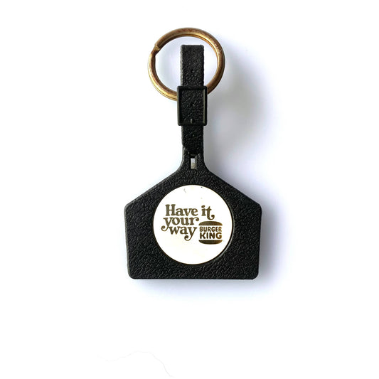 Rare Vintage Burger King “Have it your way” Black Plastic Luggage Tag