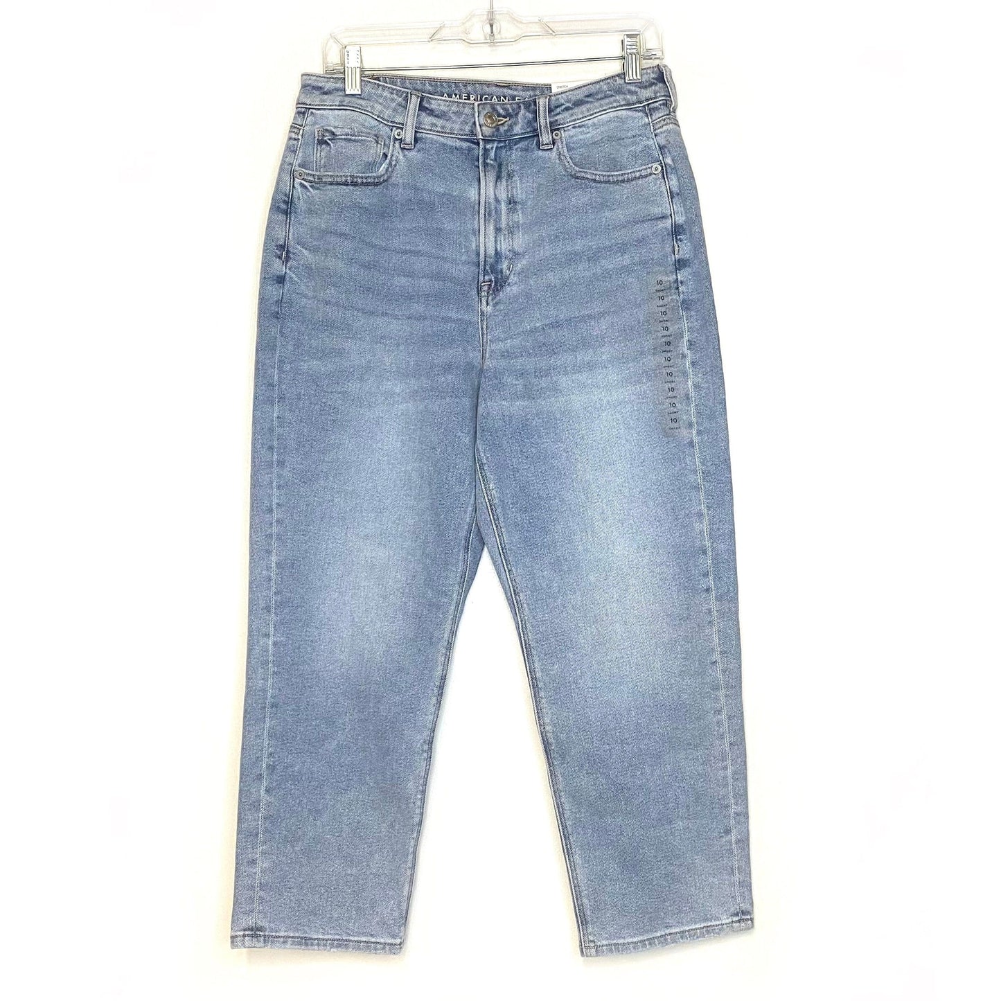 American Eagle Mom Straight Womens Size 10 X-Short Denim Blue Jeans NWT