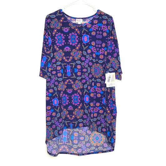 LuLaRoe | Abstract Irma S/s Tunic Top | Color: Purple/Blue/Orange | Size: L | NWT