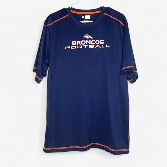 NFL Cover II Men's Denver Broncos Crew Neck T-Shirt - Blue/Orange, Size L