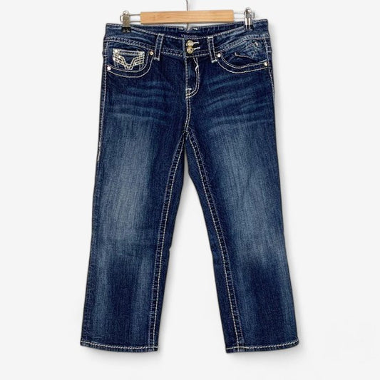 Vigoss New York Capri | Size 9/10 Length 21 | Blue Denim