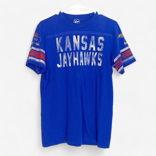 '47 Brand Kansas Jayhawks Blue Short Sleeve T-Shirt - Size Small