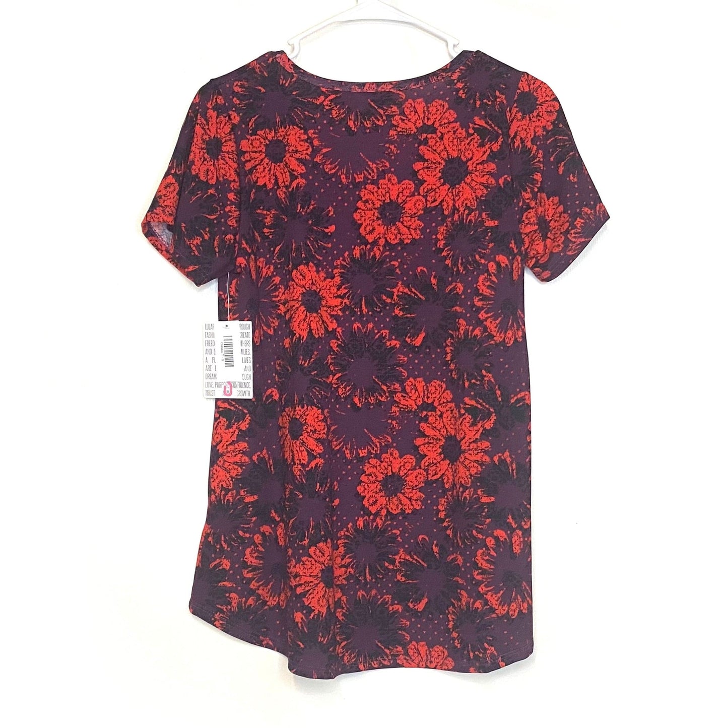 LuLaRoe Womens S Purple/Red Classic T Floral T-Shirt S/s NWT