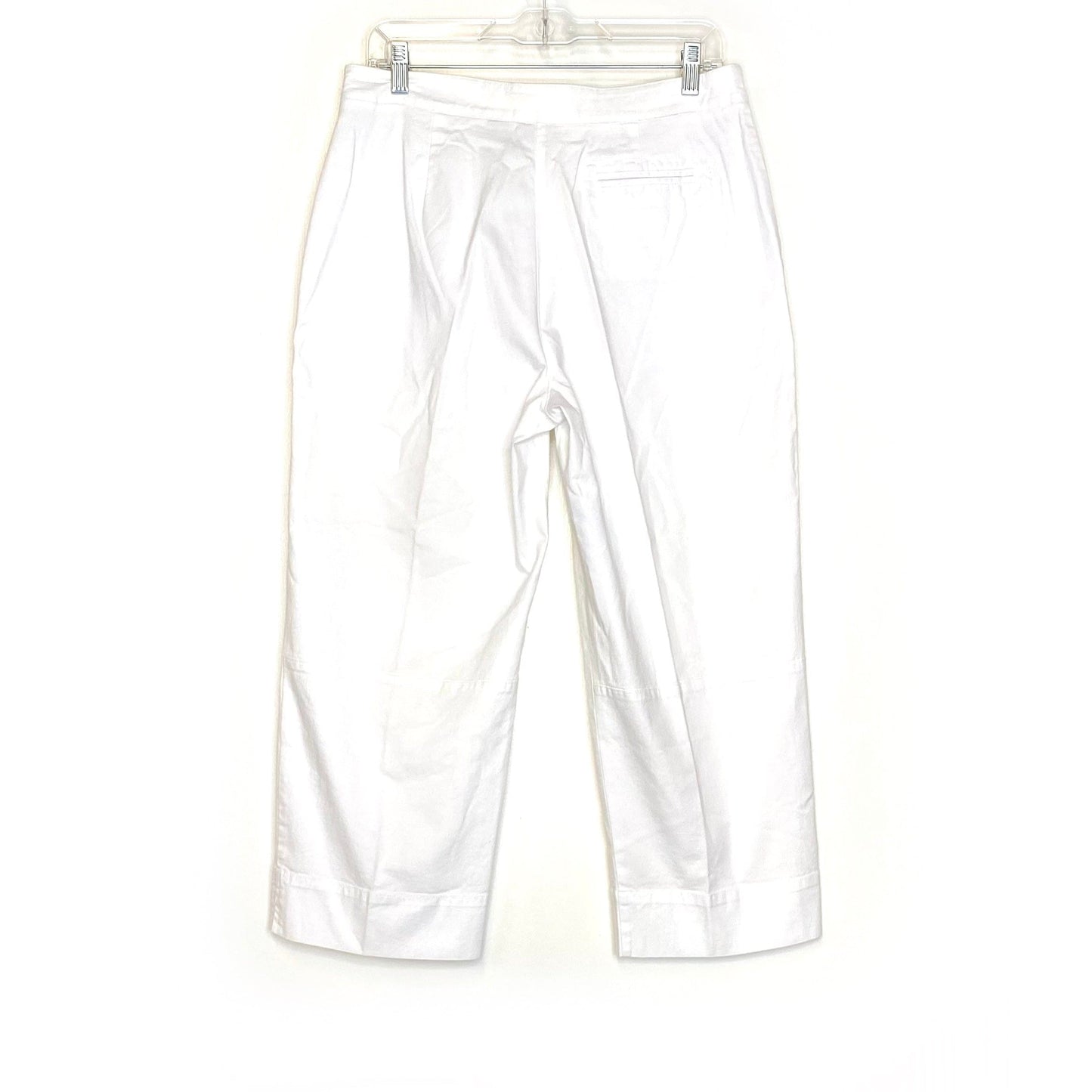 Chicos Womens Size 1.5 Optic White Baby Canvas Crop Pants - NWT