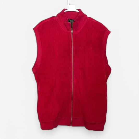 Fusion Men's Red Fleece Full Zip Vest - Size L - Sleeveless