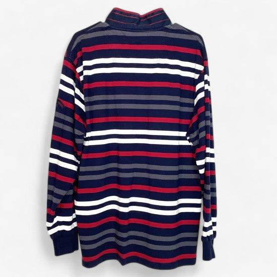 Jeps Men's Multicolor Striped ¼ Zip Pullover Sweatshirt - Size L