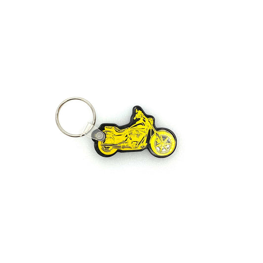Dairyland Cycle Insurance Souvenir Keychain Key Ring Motorcycle Black Rubber