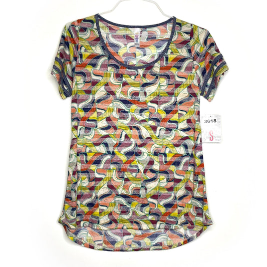 LuLaRoe Womens S Multicolor Classic T Striped/Swirls T-Shirt S/s NWT