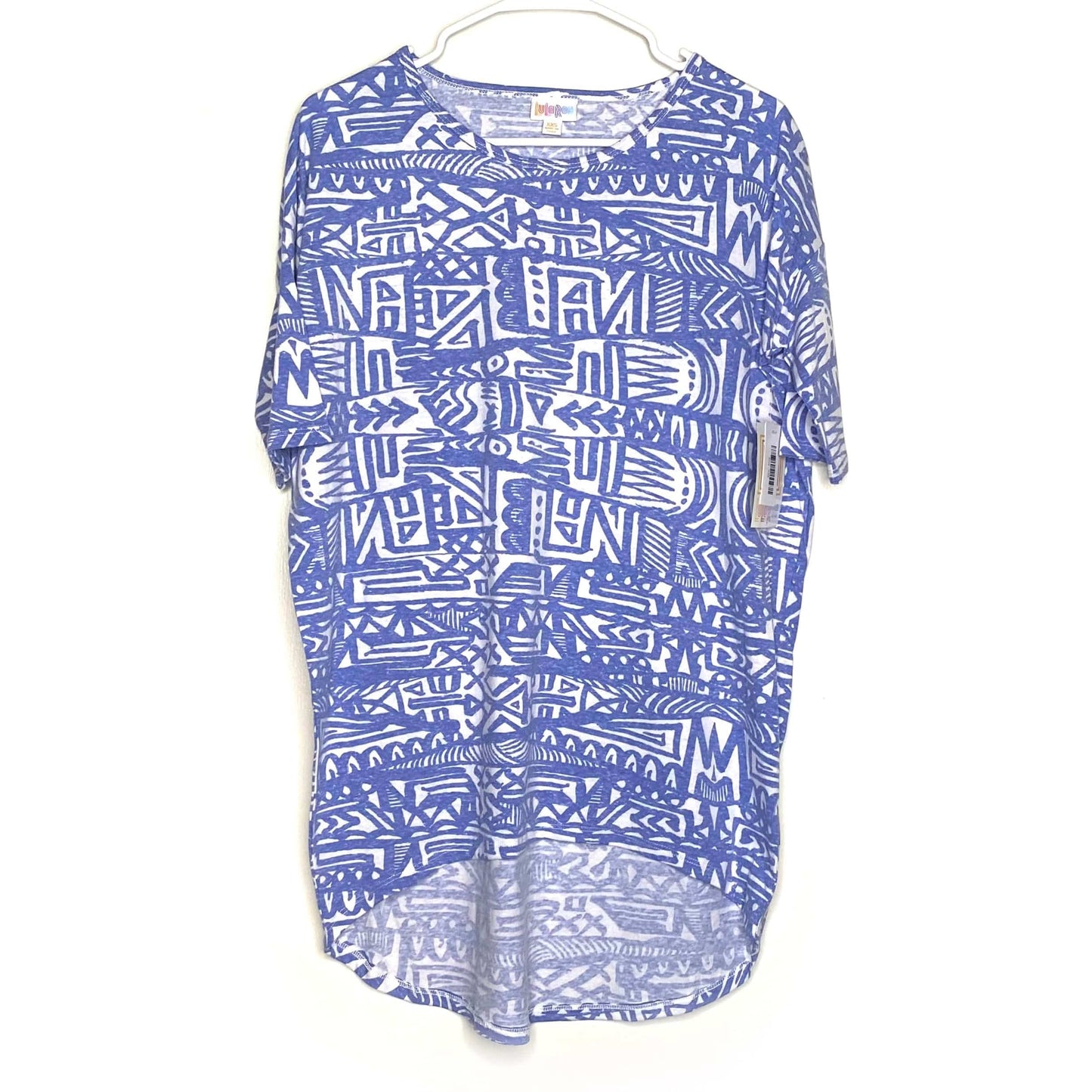 LuLaRoe | Abstract Irma S/s Tunic Top | Color: Blue/White | Size: XXS | NWT