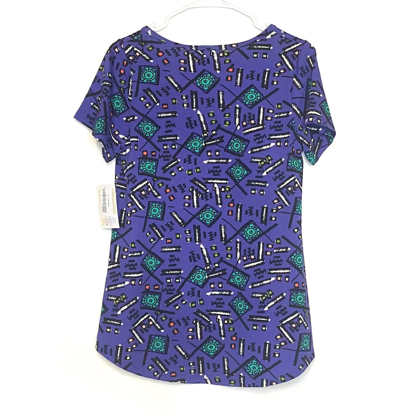 LuLaRoe Womens S Purple/Multicolor Classic T Geometric T-Shirt S/s NWT