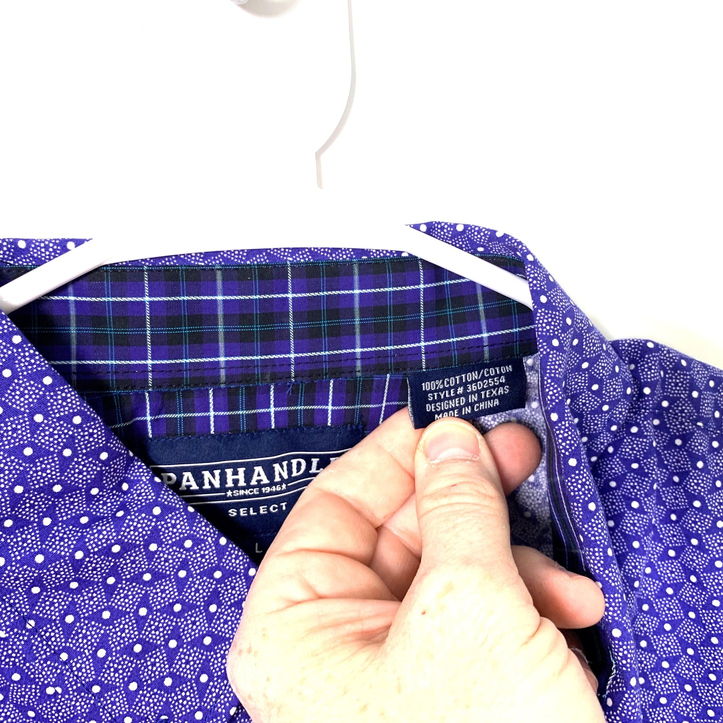 Panhandle Select Mens Size XL Purple Diamond Dress Shirt Button Down Long Sleeve