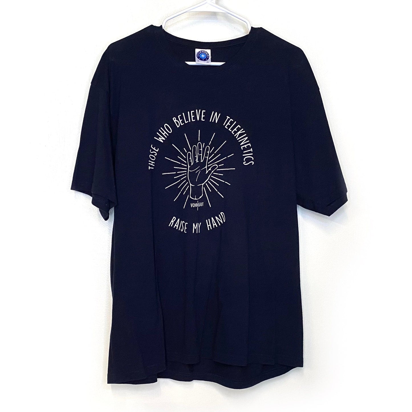Star World Kurt Vonnegut, Jr. “Telekinetics” Size XL Black T-Shirt S/s Pre-Owned