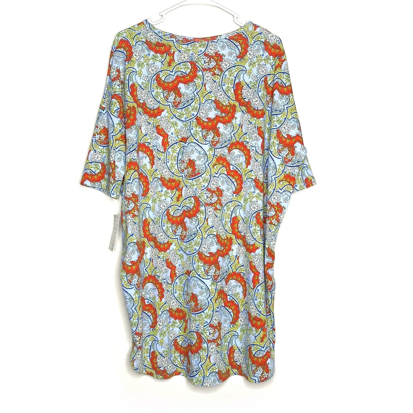 LuLaRoe | Floral Irma S/s Tunic Top | Color: Blue/Multicolor | Size: L | NWT