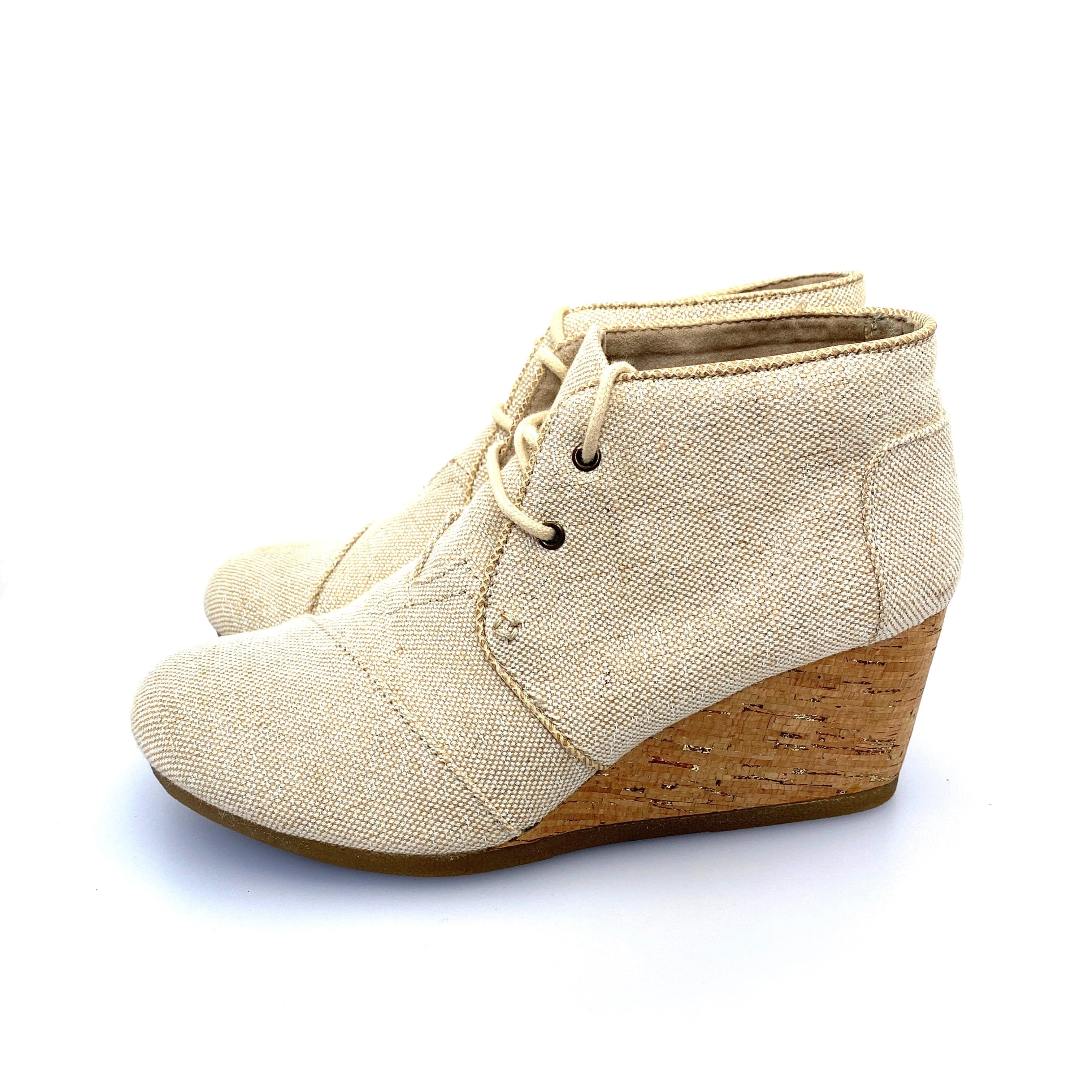 Toms desert wedge store bootie sale