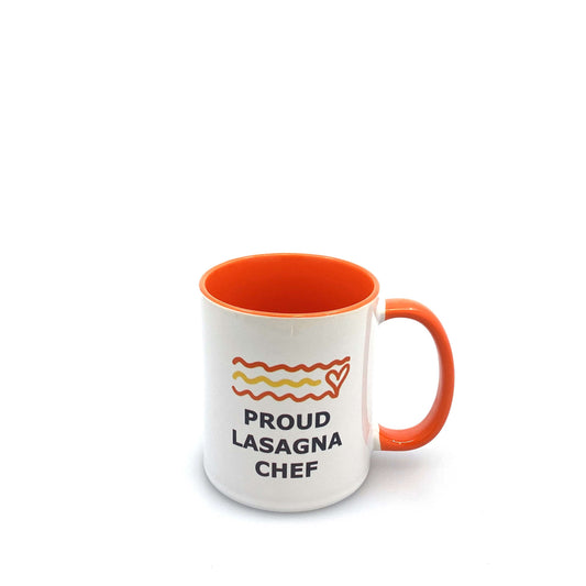 Lasagna Love Chef Charity Volunteer Exclusive Coffee Cup White Orange 12 Fl Oz