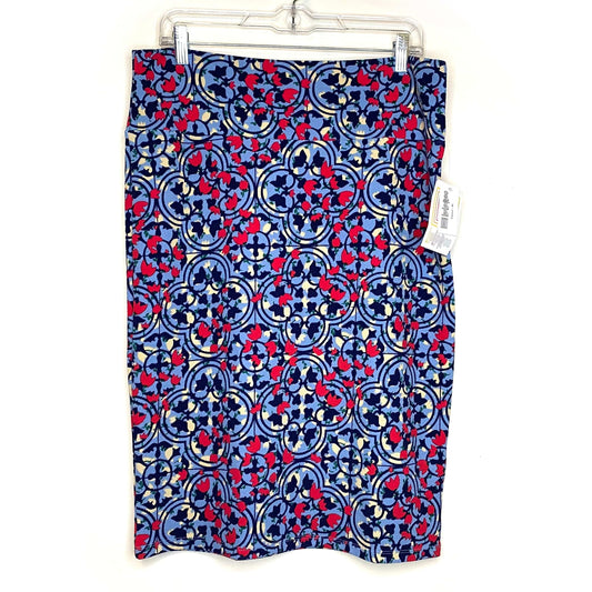 LuLaRoe Cassie Pencil Skirt | XL (18-20) | Red/White/Blue | Floral | NWT