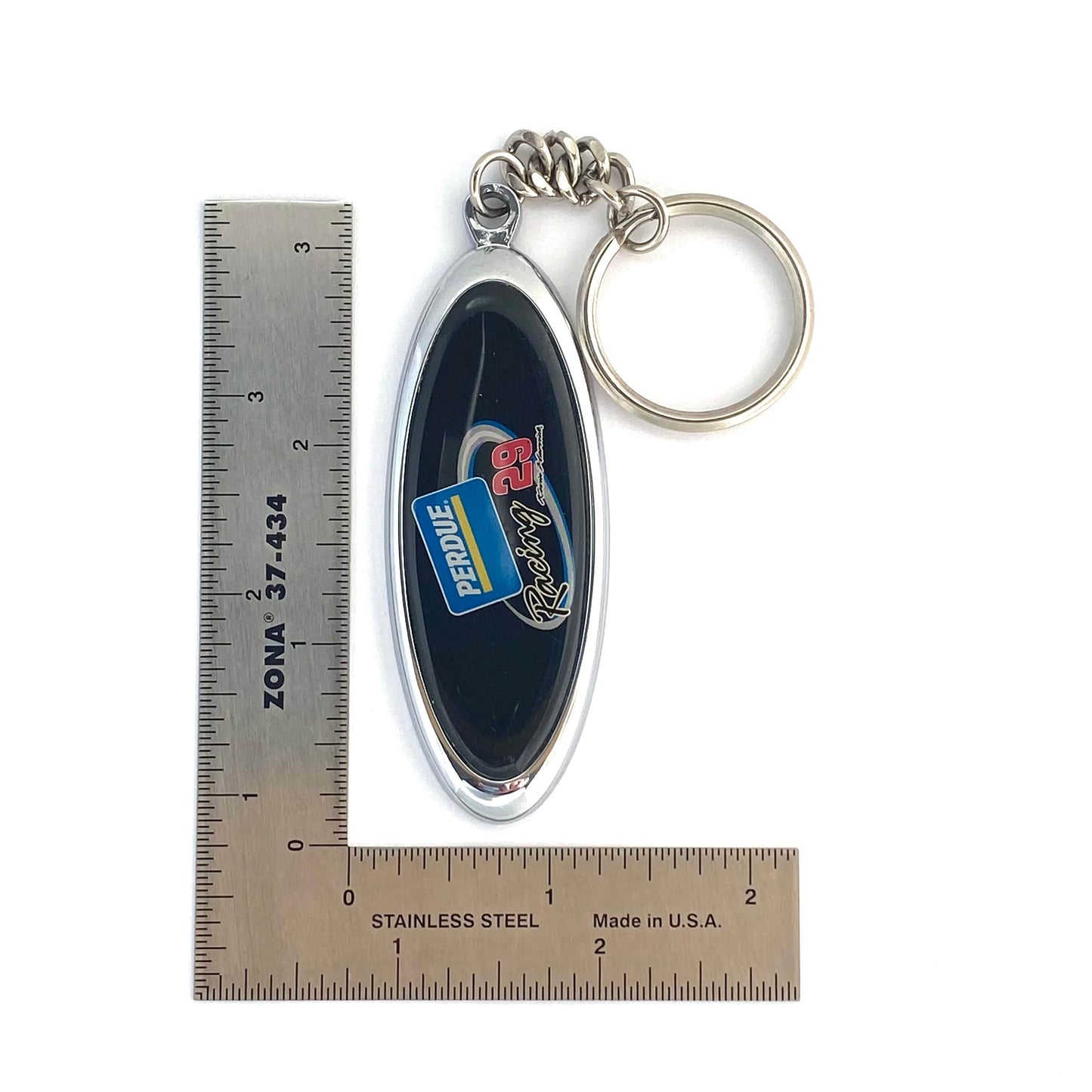Vintage “Kevin Harvick #29 Perdue Racing” Enamel Keychain Key Ring Souvenir