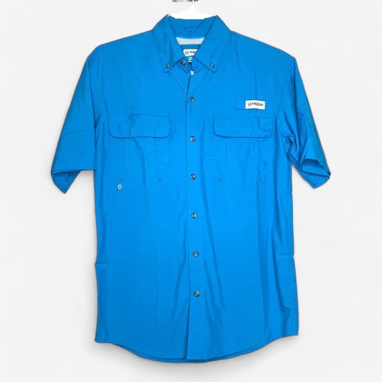 Magellan Men's XS Blue Angler Fit Fish Gear Moisture-Wicking Shirt