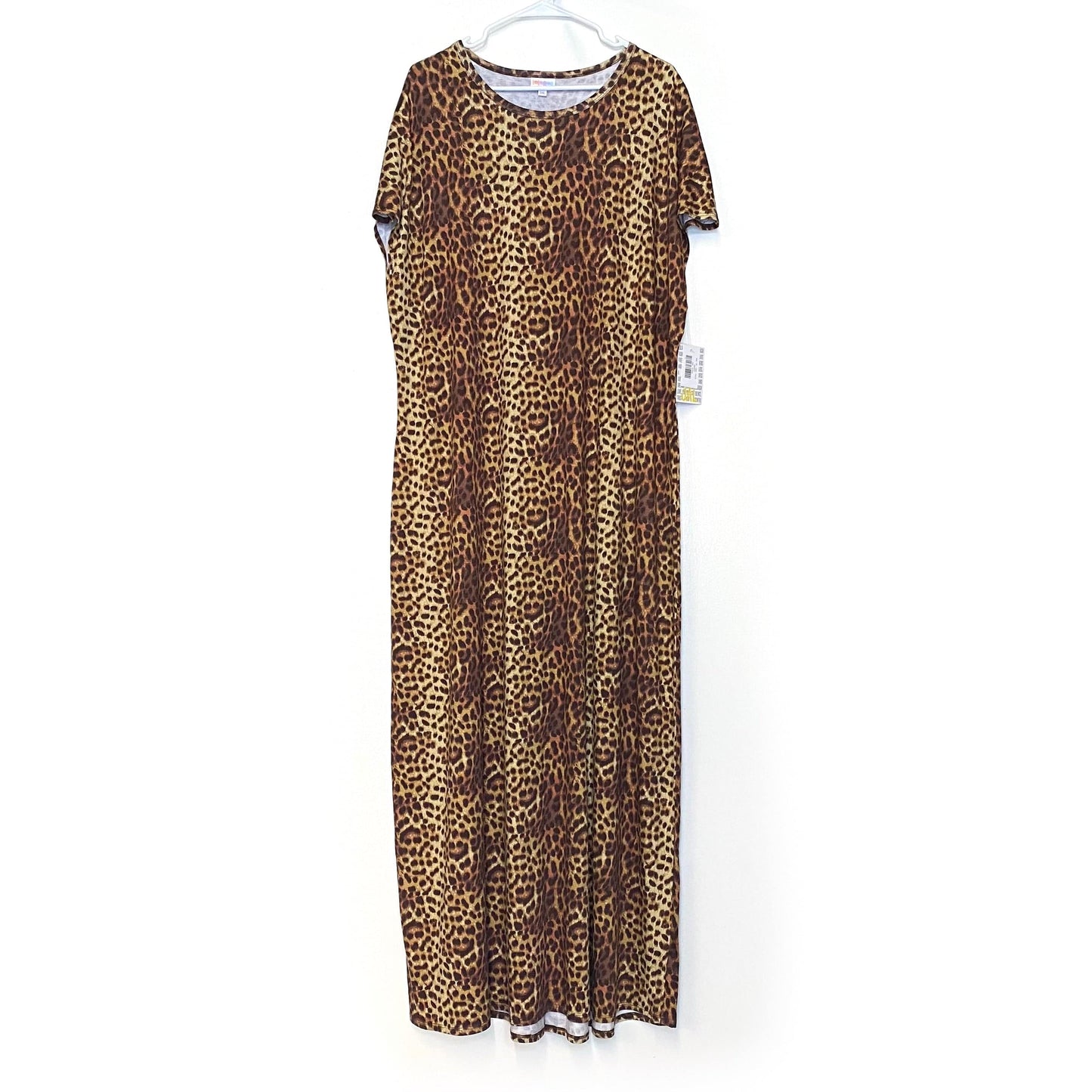 LuLaRoe Womens Maria Maxi Dress | 3XL (26-28) | Brown Leopard Print | S/s | NWT | UNICORN