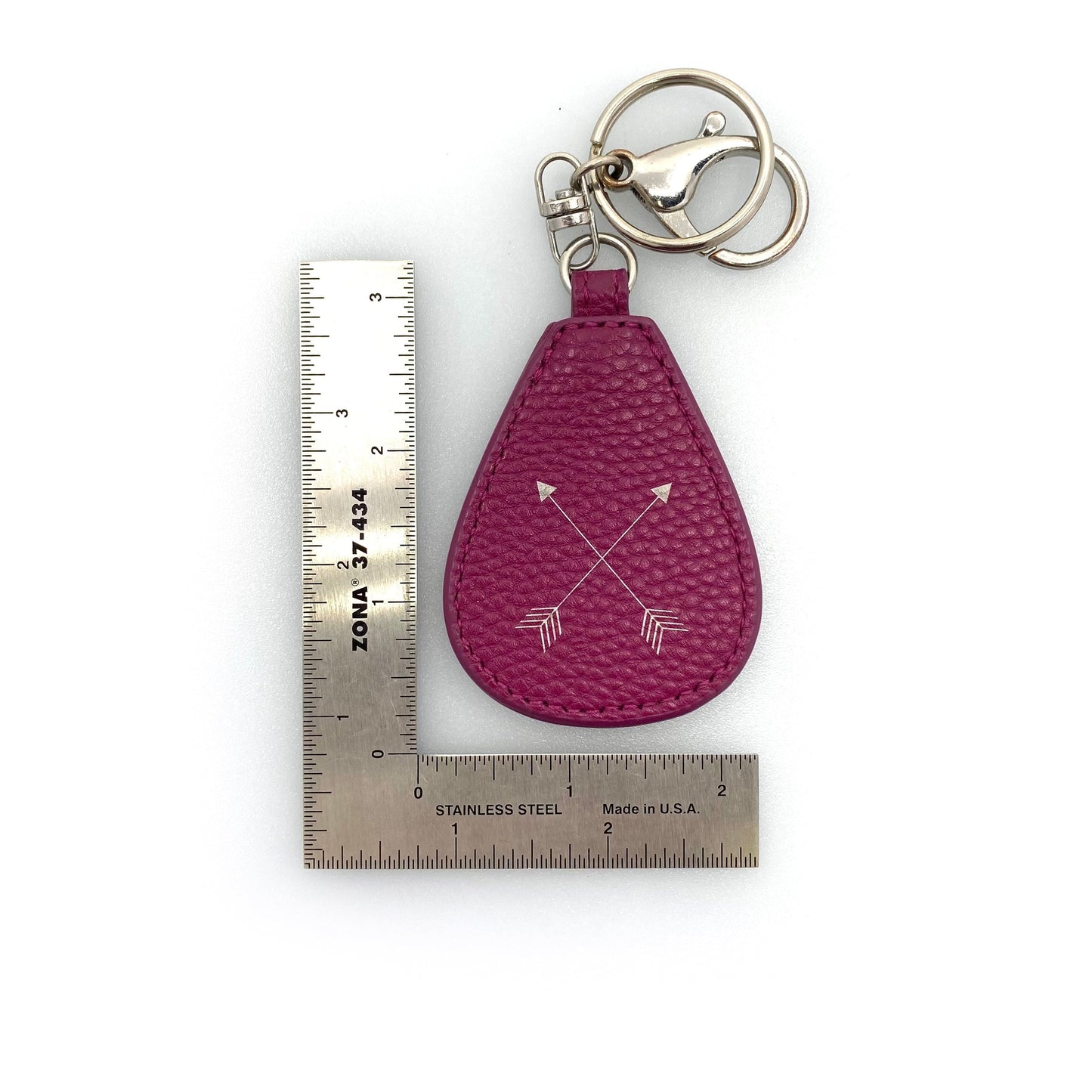 Jewell By Thirty One AG76 Burgundy Purple Crushed Berry Pebble Keychain Key Ring Tag Charm EUC