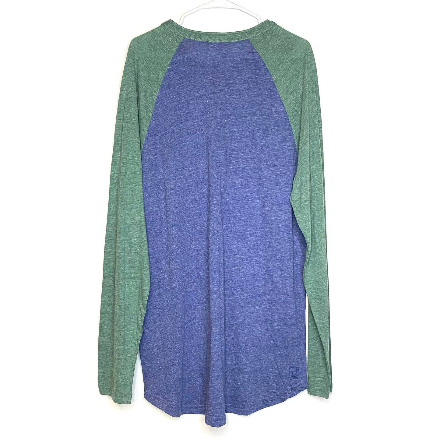 LuLaRoe Unisex Size 2XL Heather Green/Blue Mark Colorblock Henley Shirt L/s NWT