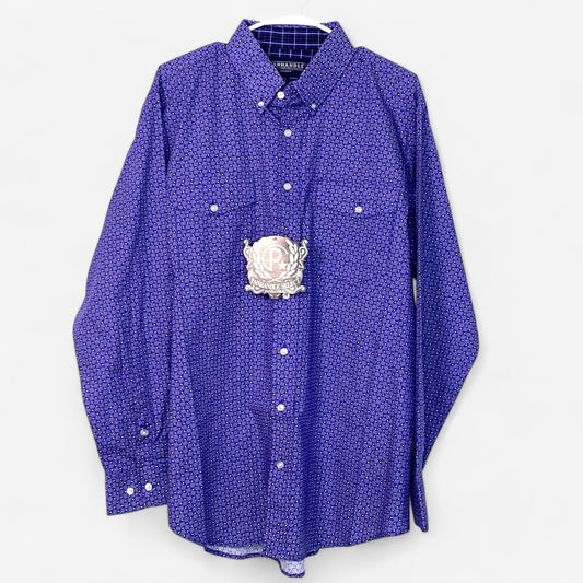 Panhandle Select Men's Purple Diamond Dress Shirt - Button-Down Long Sleeve - Size XL - New with Tags