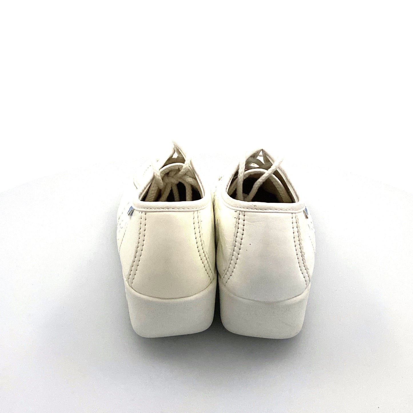 SAS Lattice SS - Womens Wedge Oxfords, Size 66, White Leather Nursing Comfort Shoes NIB