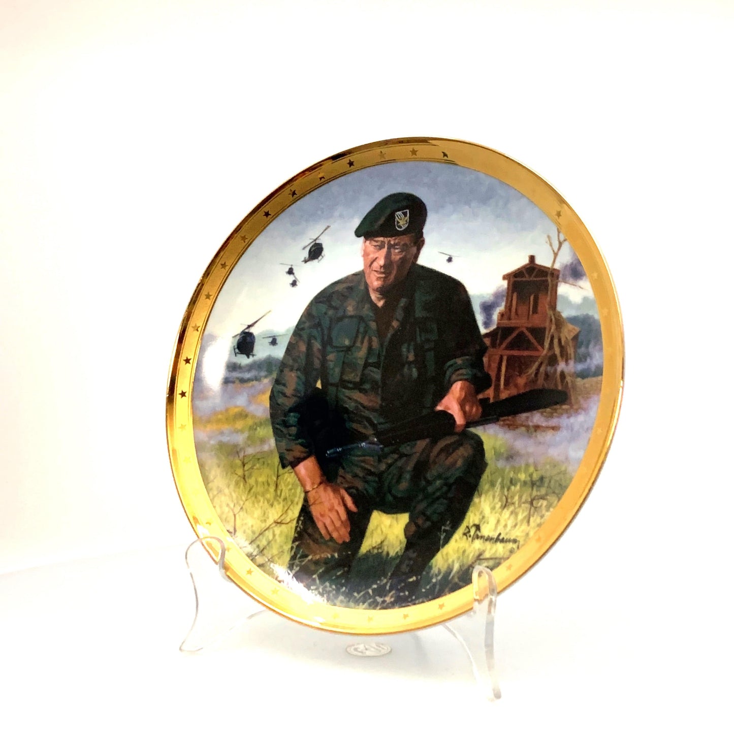 John Wayne | Legendary Green Beret | Franklin Mint Collectors Plates Series | 8 in.