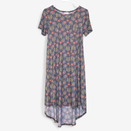 LuLaRoe | CARLY Swing Dress | Size: XXS | Gray/Multicolor | Heather/Paisley | NWT