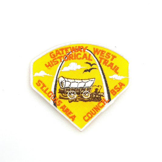 Vintage “Gateway West Historical Trail - St Louis Area Council” Boys Scouts of America Badge Patch Diamond NEW