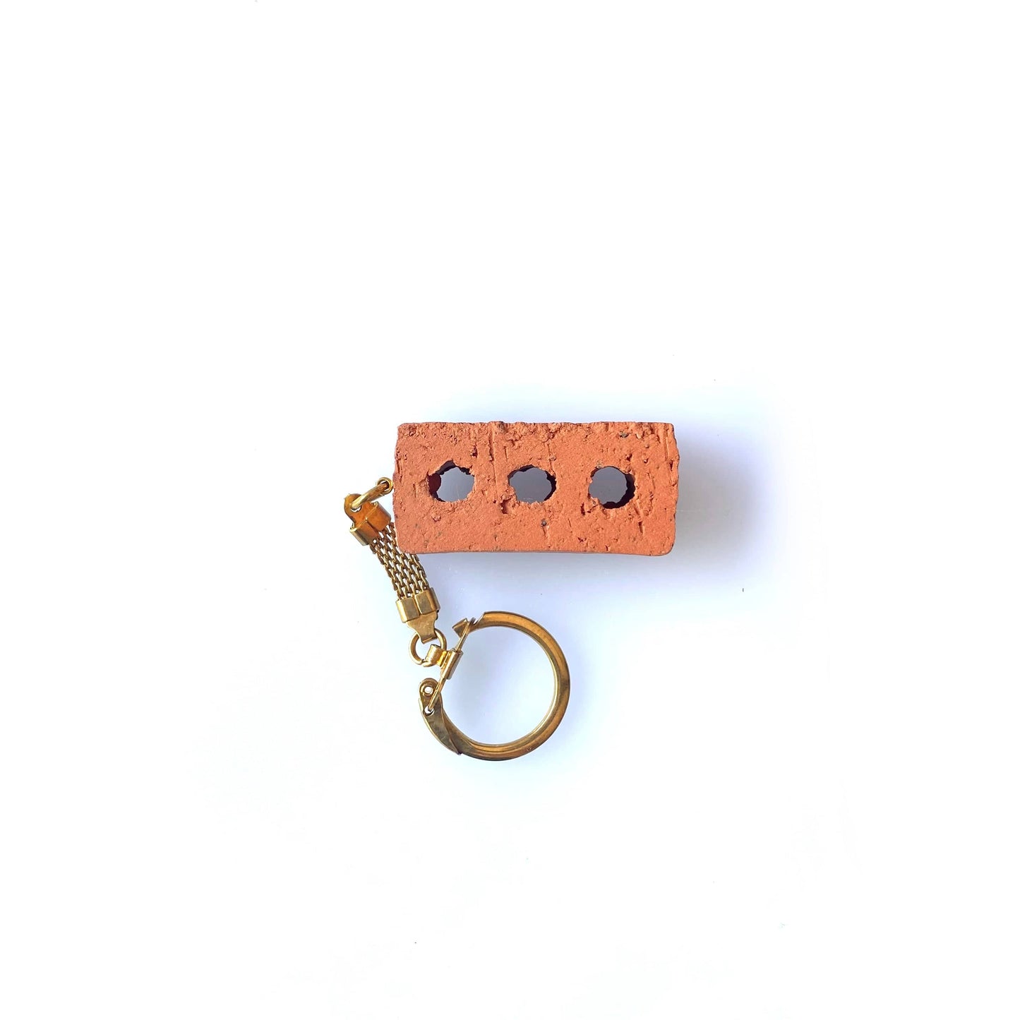 Vintage Endicott Clay Products Employee-Only Keychain Goldtone Key Ring