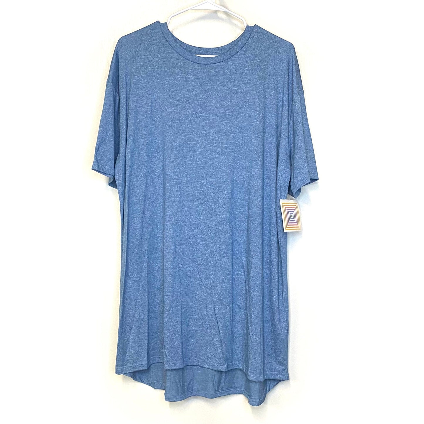 LuLaRoe Unisex Size 2XL Blue Patrick T Heather T-Shirt Shirt S/s NWT