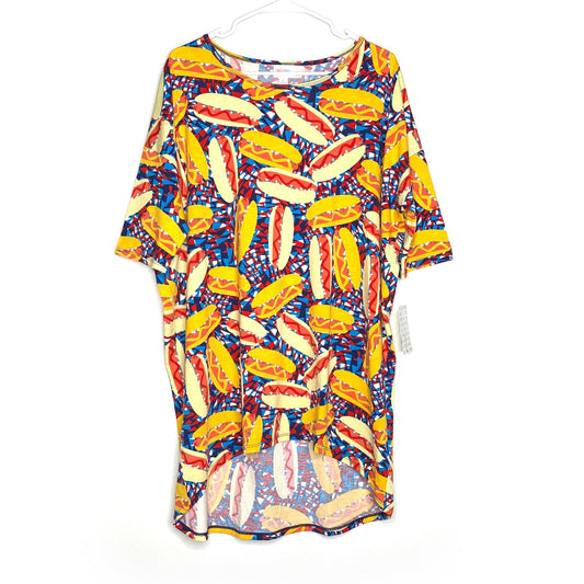 LuLaRoe | Hotdogs Irma S/s Tunic Top | Color: Multicolor | Size: L | NWT