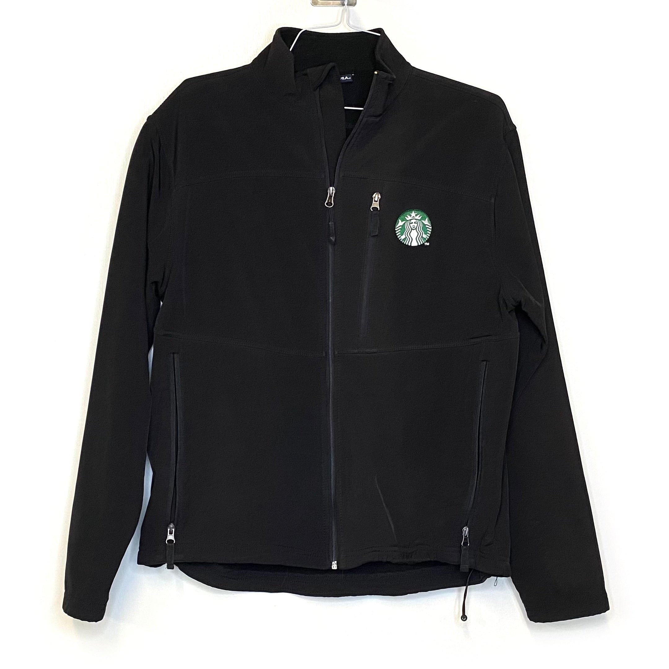 Starbucks Womens Size M Black Softshell Full Zip Up Jacket L s