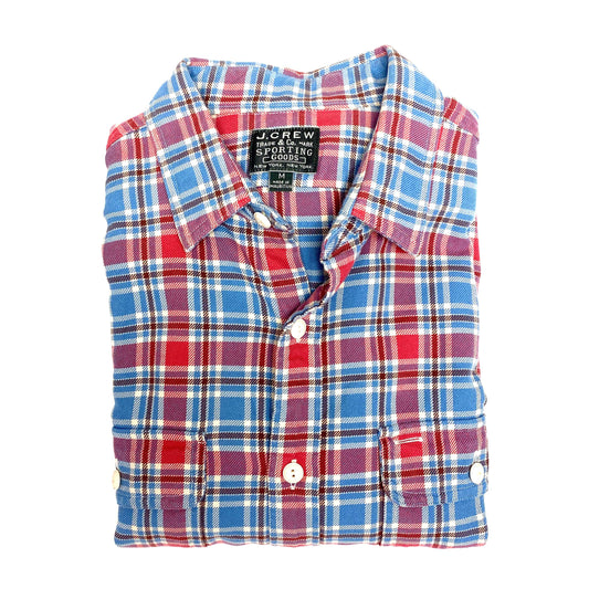 J.Crew | Mens Flannel Button-Up L/s Shirt | Size: M | Blue/Pink Plaid | EUC