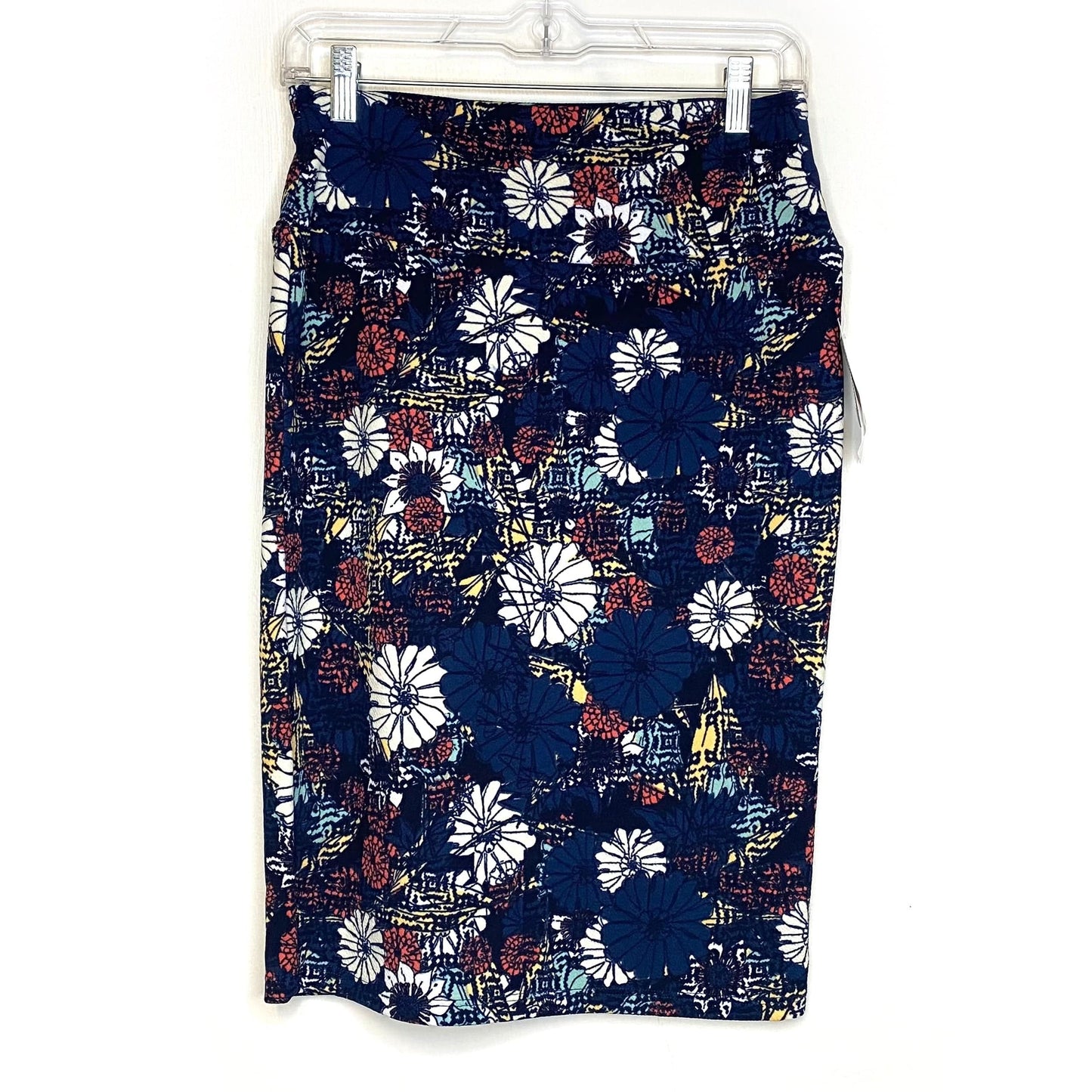 LuLaRoe Womens S White/Red/Blue Cassie Floral Skirt NWT