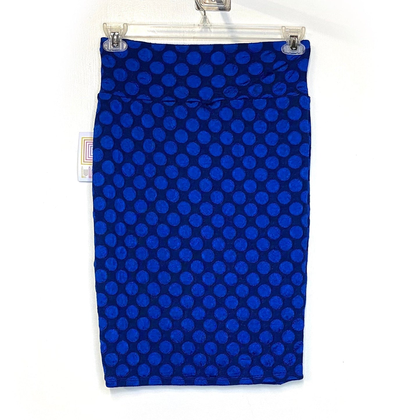 LuLaRoe Womens S Polka Dots Cobalt Blue/Blue Cassie Skirt NWT