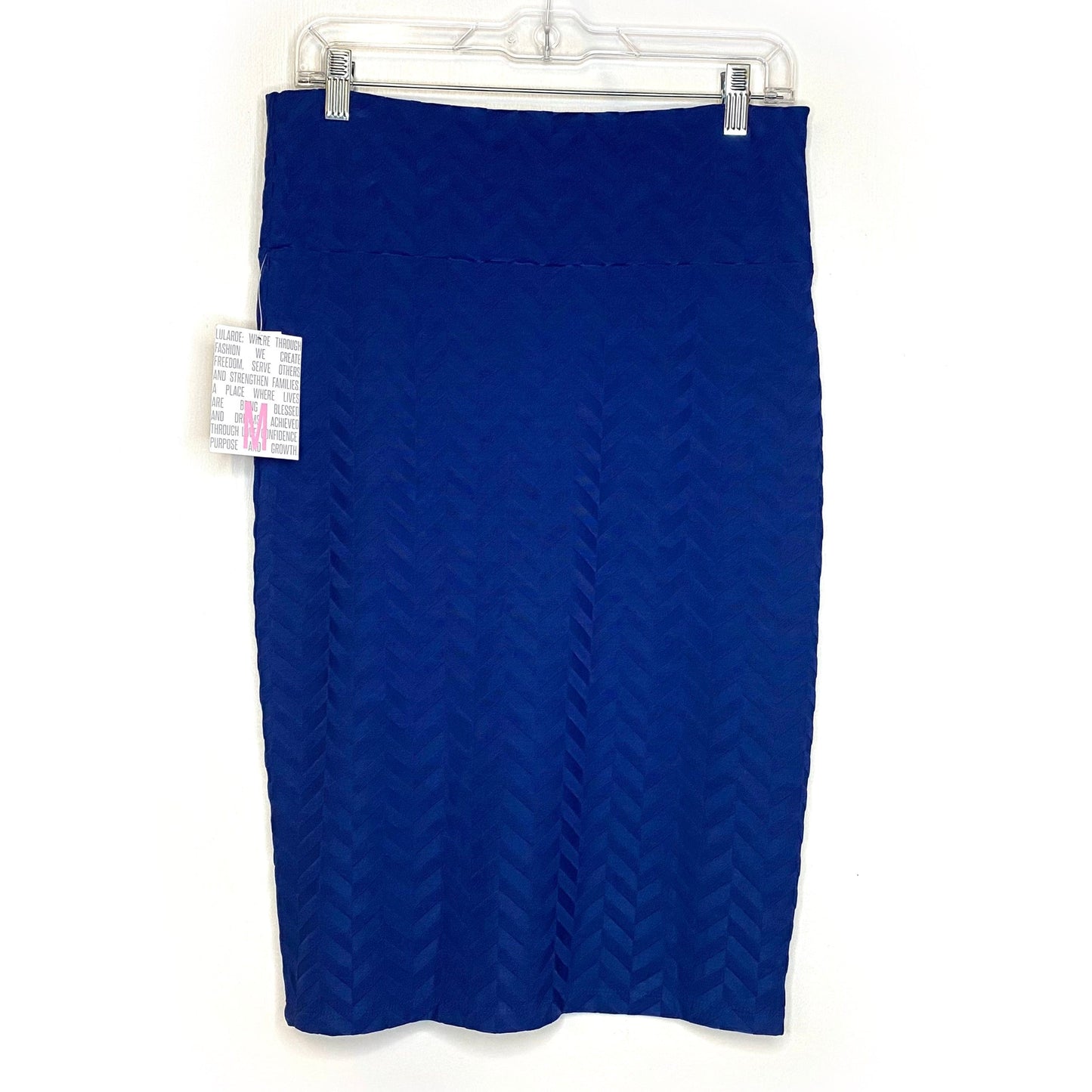 LuLaRoe Womens S Jacquard Blue/Blue Cassie Chevron Skirt NWT