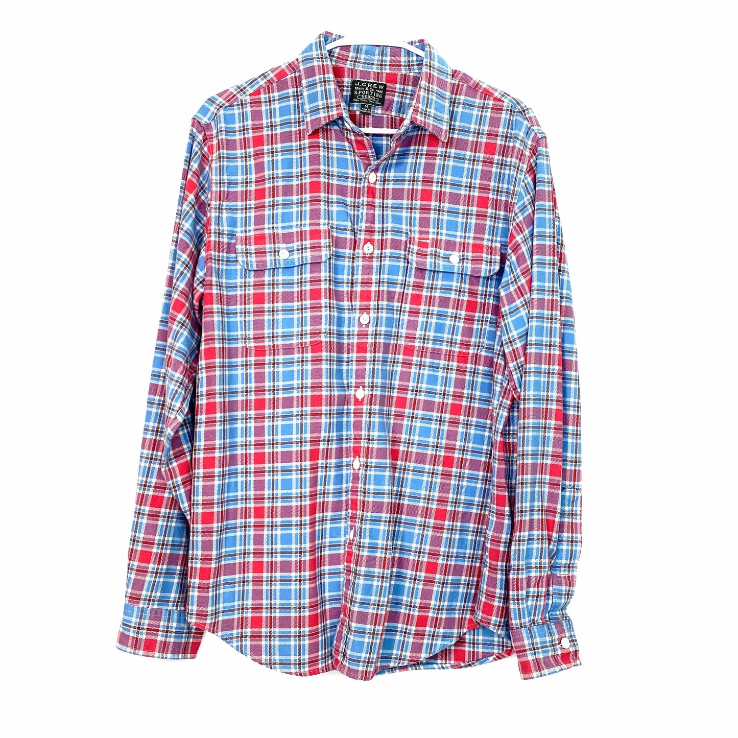 J.Crew | Mens Flannel Button-Up L/s Shirt | Size: M | Blue/Pink Plaid | EUC