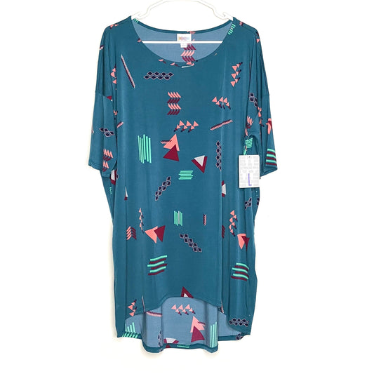 LuLaRoe | Geometric Irma S/s Tunic Top | Color: Green | Size: L | NWT