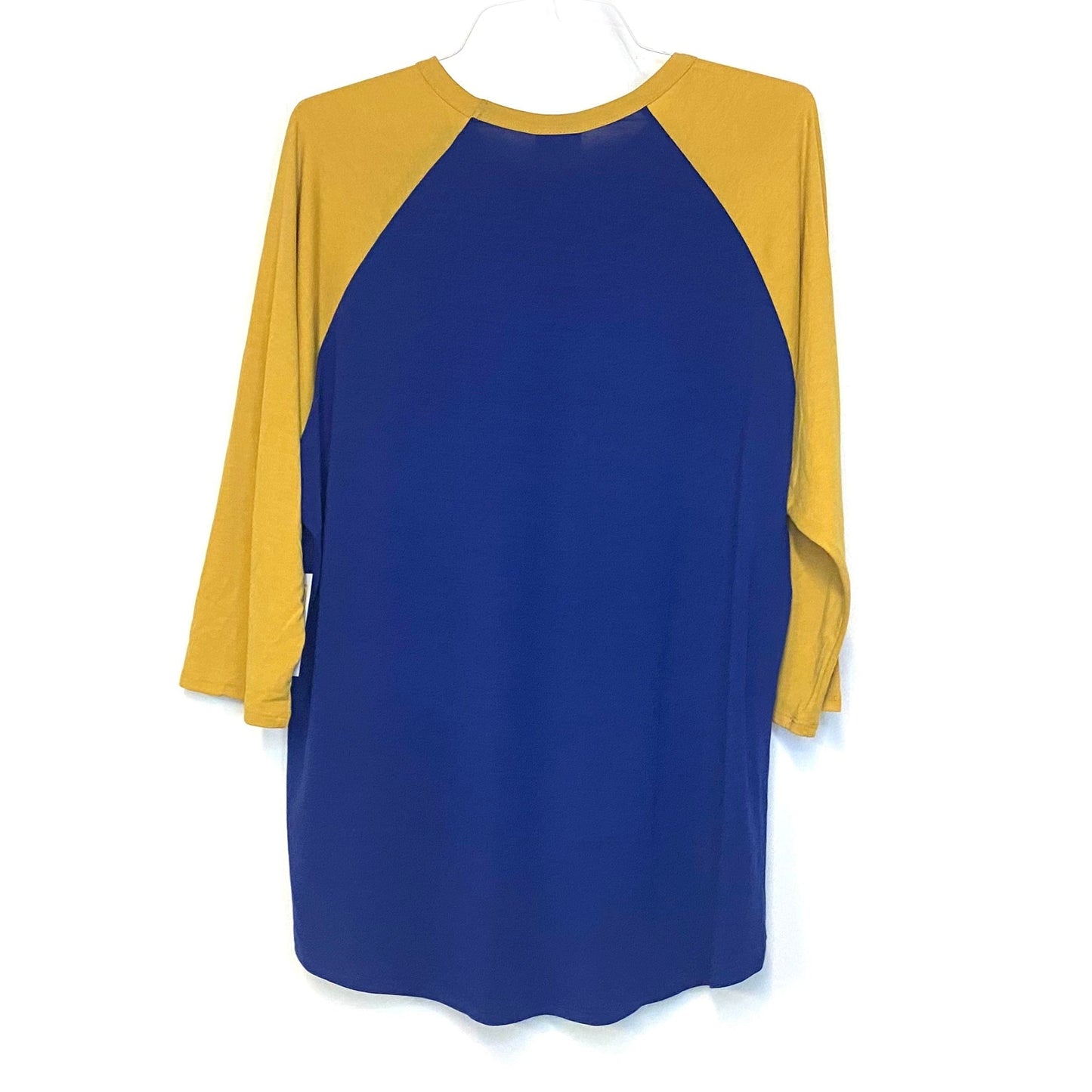 LuLaRoe | Color Block Top | Color: Blue/Gold Randy | Size: 3XL | Unisex | ¾ Sleeves | NWT