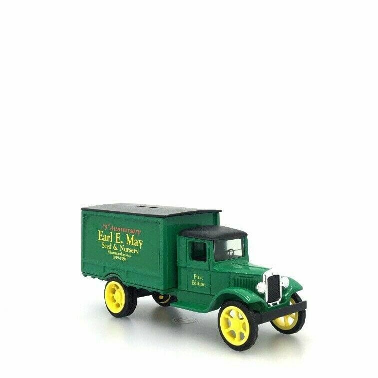 Vintage ERTL Earl May Model Toy Hawkeye Truck Bank Green 1:34 Scale