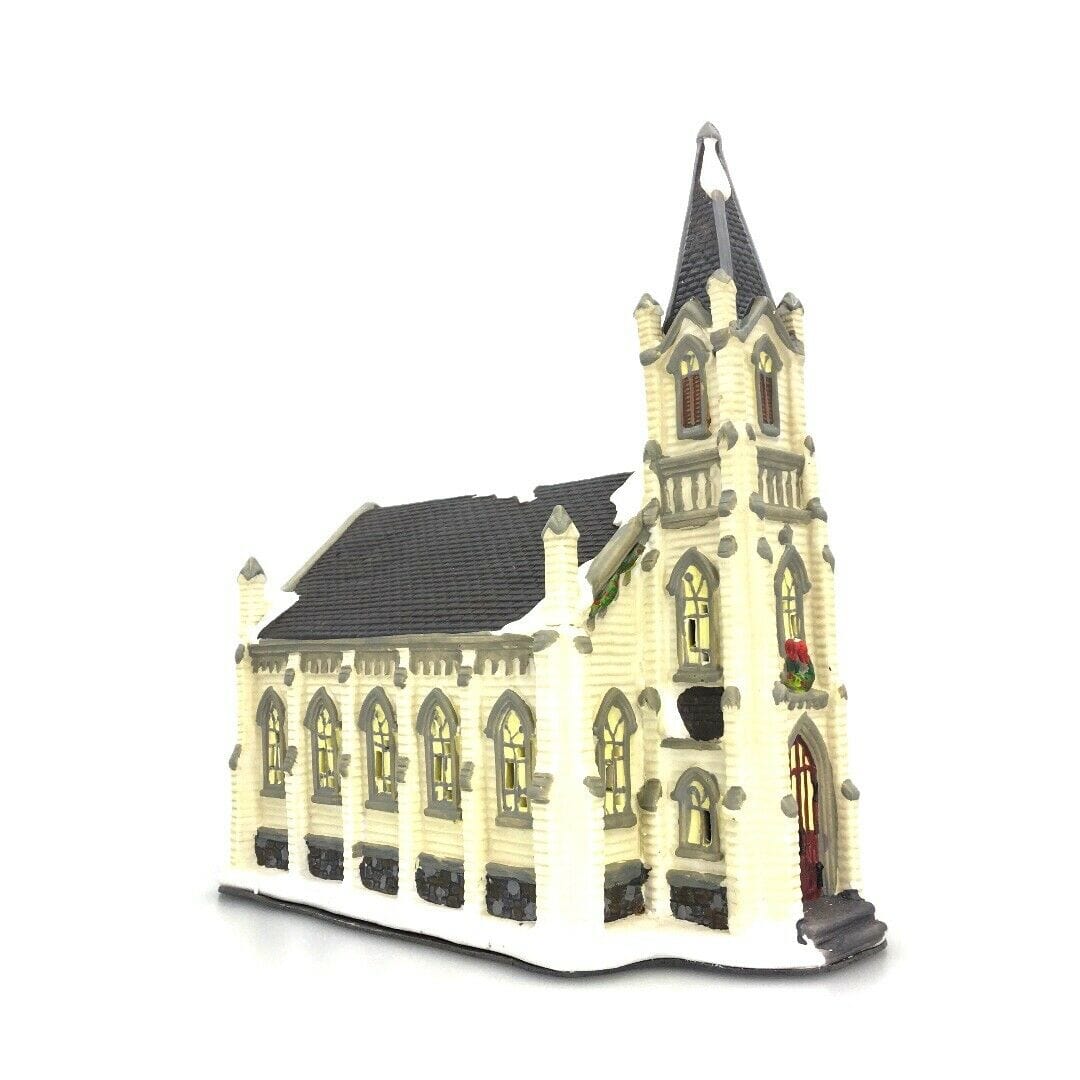 Christmas Village Victorian Church 2008 Holiday Time Collection Vintage w/Box