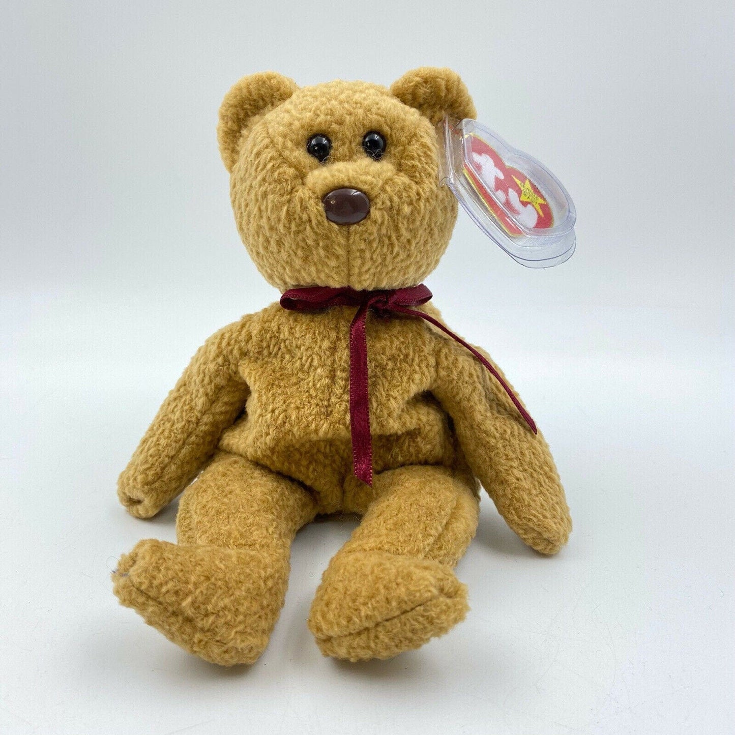 Rare Ty Original Beanie Babies “Curly” The Bear 1993 W/ Brown Nose Tag Errors