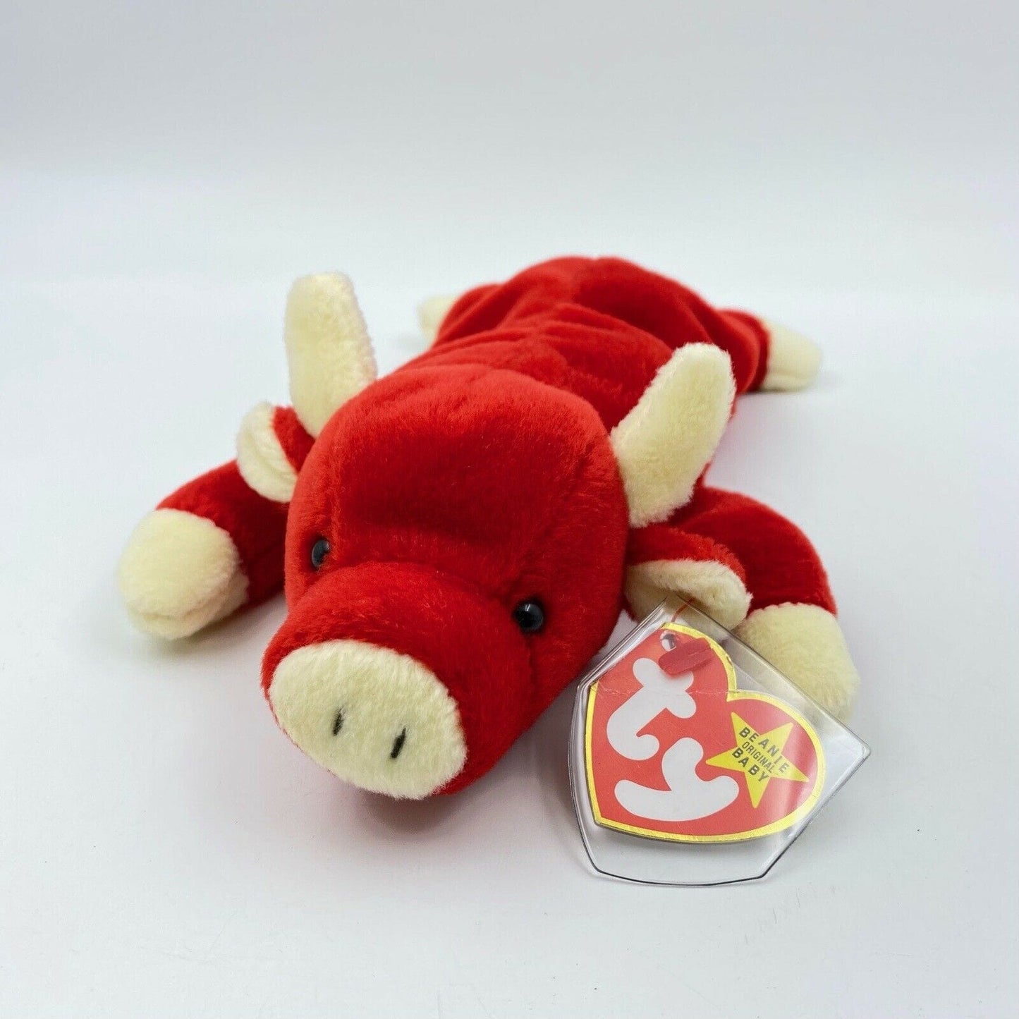 Ty Original Beanie Babies “Snort” The Bull 1995 EXCELLENT Condition - Tag Errors