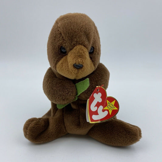 Ty Original Beanie Babies “Seaweed” The Otter 1995 EXCELLENT Condition Tag Error